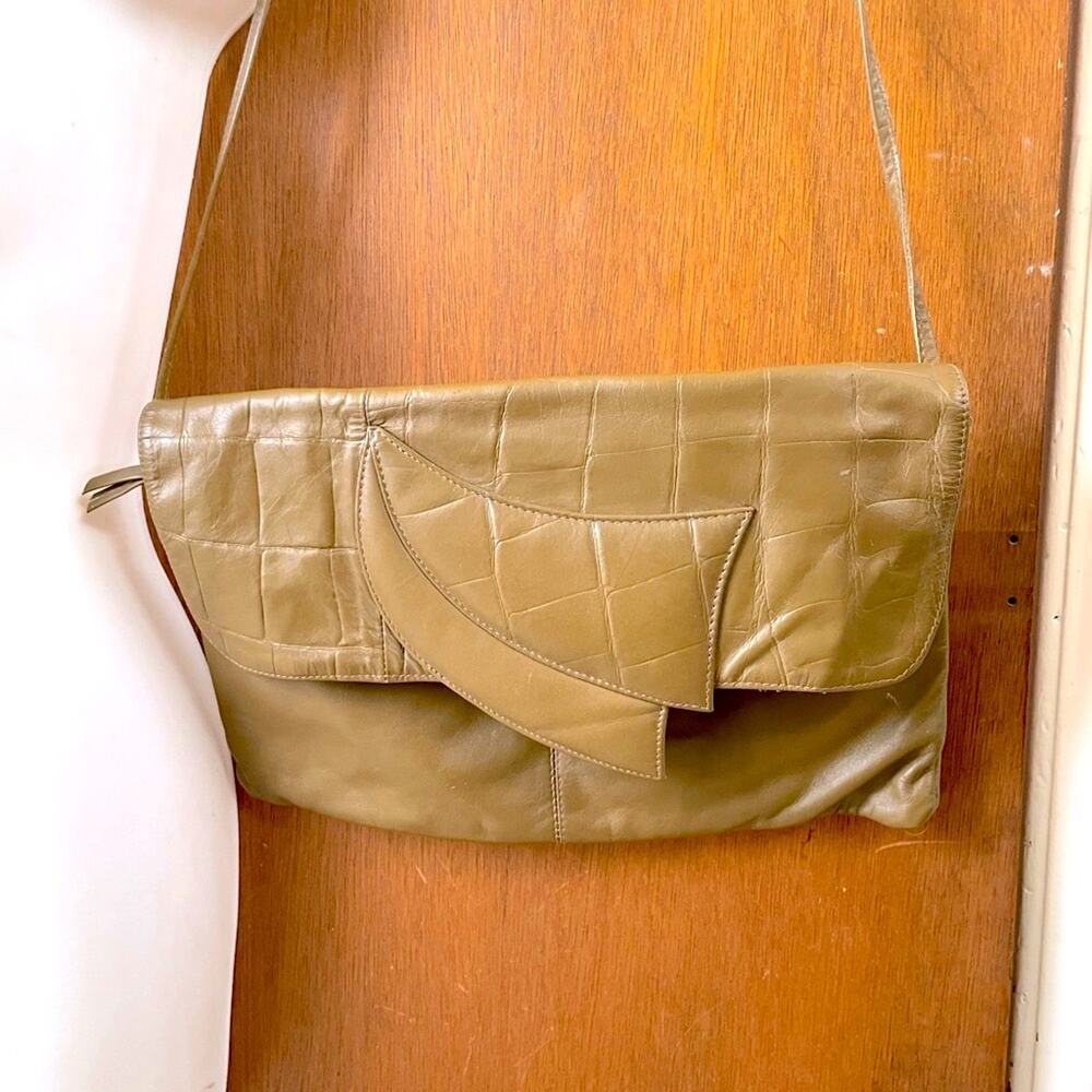 80s wide deco crossbody bag brown